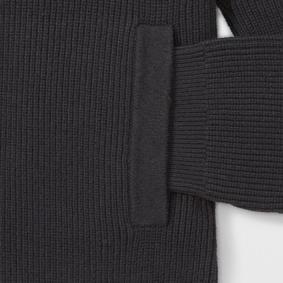 Ribbed Full Zip Jacket - New With Tags - NEVER WORN - Black - Picture 3 of 5